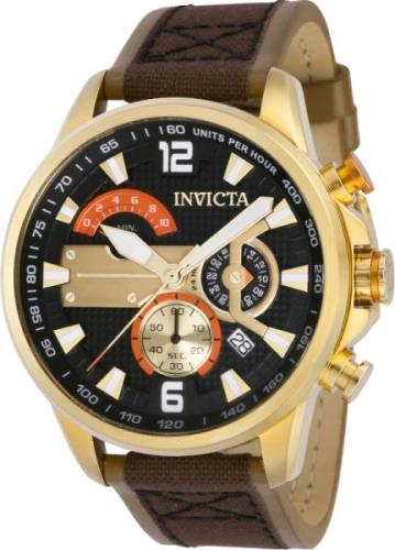 Invicta Herrklocka 41689 Aviator Svart/Läder Ø46 mm