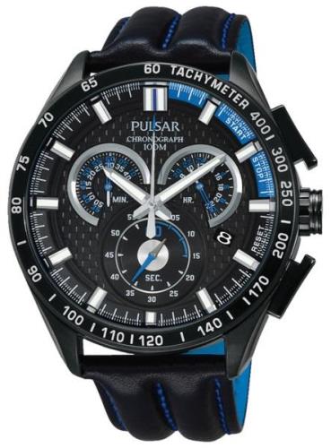 Pulsar Herrklocka PX7009X1 Sport Svart/Läder Ø44 mm