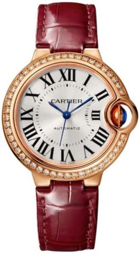 Cartier Damklocka WJBB0033 Ballon Bleu Silverfärgad/Läder Ø33 mm