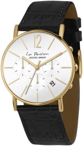 Jacques Lemans LP-123O La Passion Vit/Läder Ø40 mm