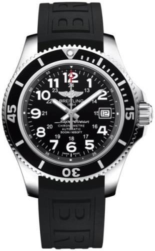 Breitling Herrklocka A17365C91B1S2 Superocean Ii 42 Svart/Gummi Ø42