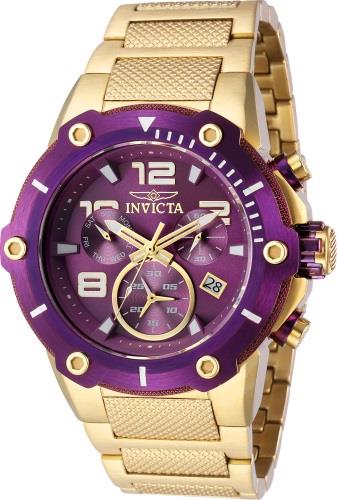 Invicta Herrklocka 40625 Speedway Lila/Gulguldtonat stål Ø51.5 mm