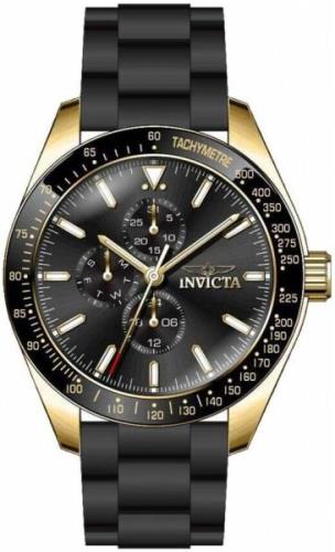 Invicta Herrklocka 38404 Aviator Svart/Gummi Ø45 mm