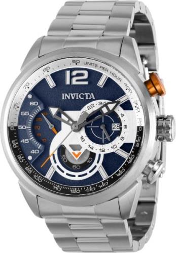 Invicta Herrklocka 39660 Aviator Blå/Gulguldtonat stål Ø46 mm