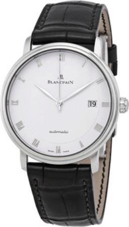 Blancpain Herrklocka 6223-1127-55B Villeret Ultraflach Vit/Läder