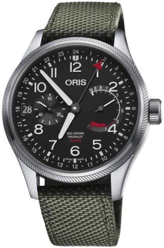 Oris Herrklocka 01 114 7746 4164-Set 5 22 14FC Aviation Svart/Läder