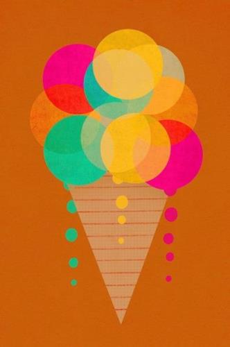 Pelcasa - Poster Neon Ice Cream - Koppar - Posters & tavlor - Från Hom...