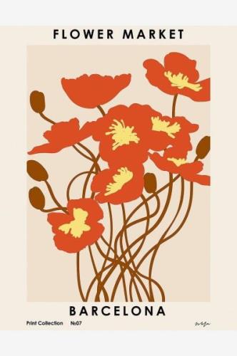 Pelcasa - Poster Flower Market. Barcelona - Beige - Posters - Från Hom...