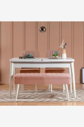 Hanah Home - Set med bord och stolar (4 delar) - Gina - Beige - Matgru...