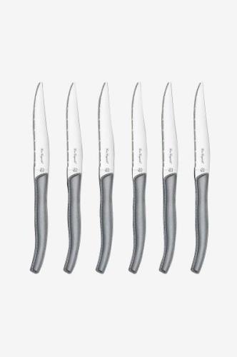 Lou Laguiole - Grillknivar Jet i knivblock 6-Pack - Grå - Bestick - Fr...