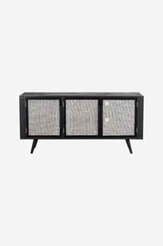 NovaSolo Furniture - Tv Byrå 3 dörrar Nordic Mindi Rattan - Svart - TV...