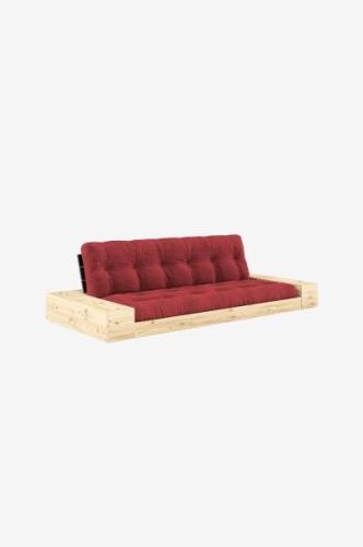 Karup Design - Base Bäddsoffa m. 2 sidolådor Tre sittplatser - Röd - B...