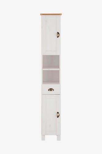 Loft24 - Förvaringsskåp Toscana Narrow 2 Wood Door 1 Drawer - Vit - Sk...