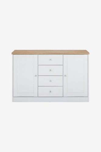 Loft24 - Skänk Heide 2 dörrar/4 lådor - Vit - Skänkar & sideboards - F...