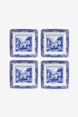 Spode - Fyrkantiga skålar Blue Italian 7,5 cm, 4-pack - Blå - Skålar -...