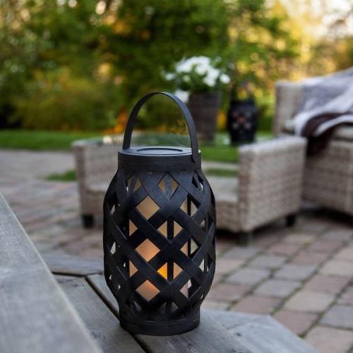 STAR TRADING LED-lykta Flame Lantern, svart, höjd 23 cm