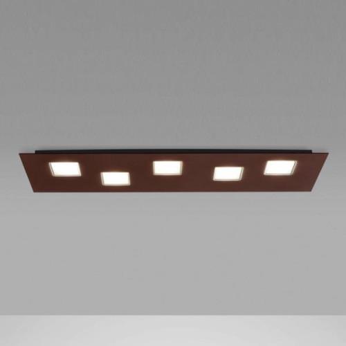 Fabbian Quarter – svart LED-taklampa 5 lampor