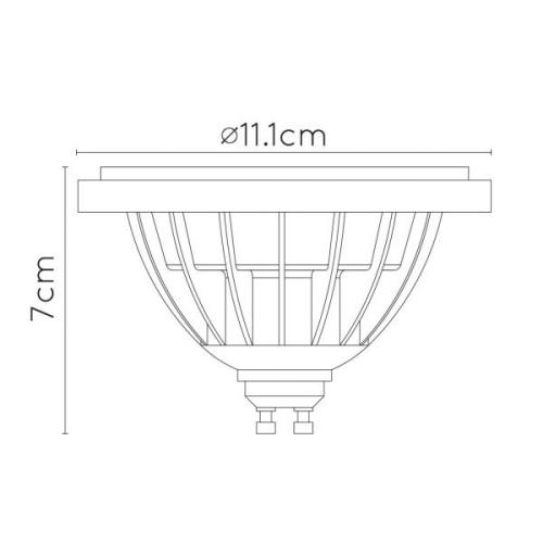 Lucide LED-reflektor GU10 12 W 3 000 K dim to warm, svart