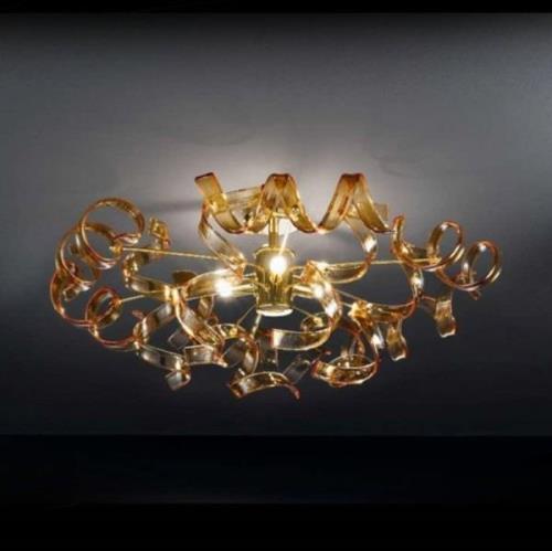 Metallux Bärnstensfärgad plafondlampa AMBER 60 cm Ø