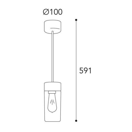 Moretti Luce Hänglampa Silindar 3358, mässing antik/opal