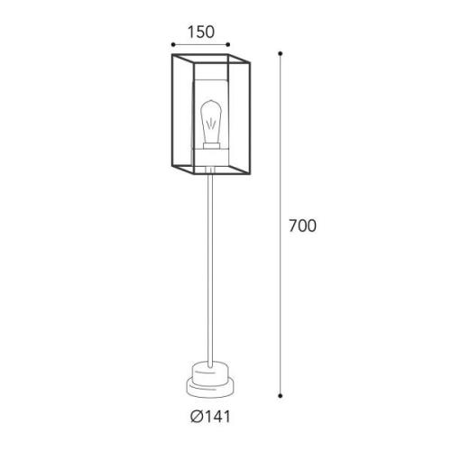 Moretti Luce Gånglampa Cubic³ 3370 mässing antik/opal