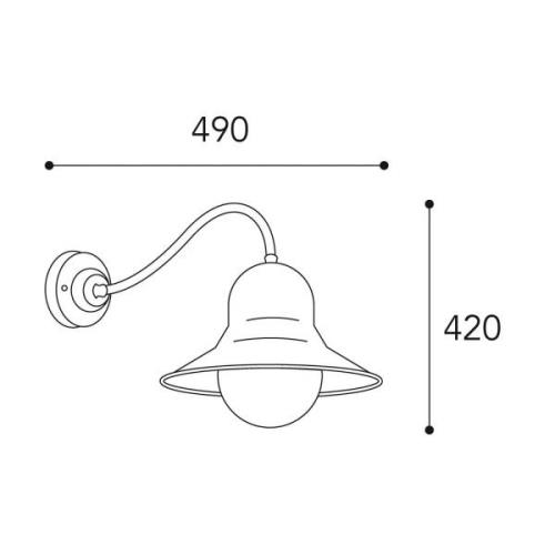 Moretti Luce Utomhusvägglampa Campanula 2093 mässing antik/klar