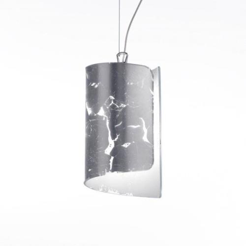 Selène Papiro pendellampa med glasskärm Ø 15 cm, silver