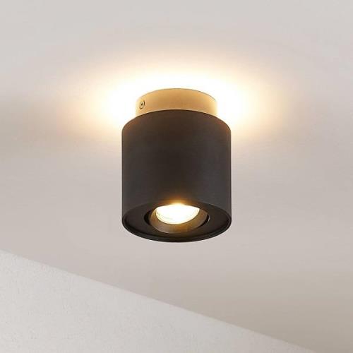 Arcchio taklampa Walisa, Ø 10 cm, svart, aluminium