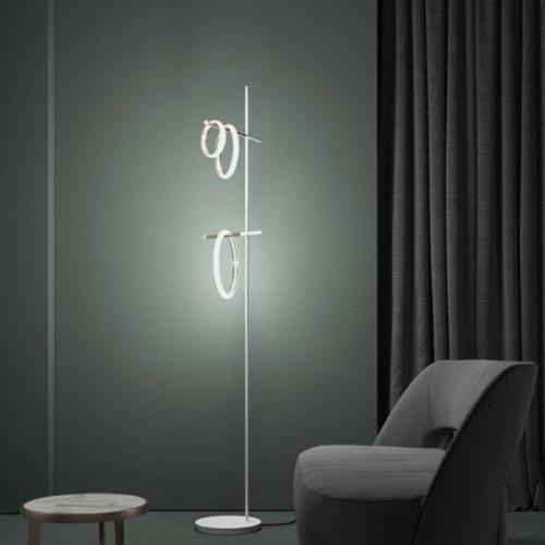 Marchetti Ulaop LED-golvlampa, tre ringar, vit