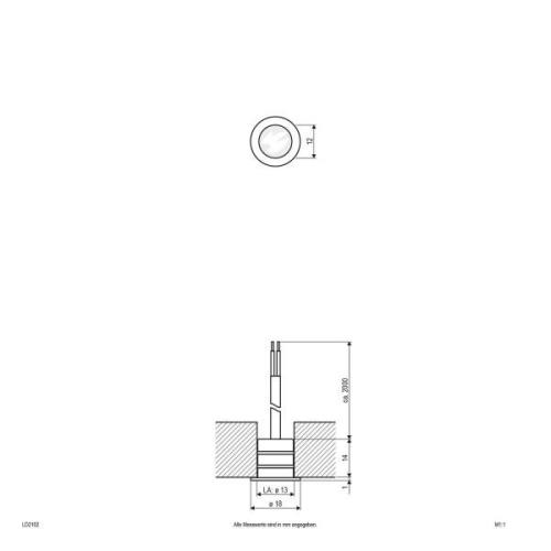 EVN LD2102 inbyggnadslampa 12V IP68 Ø1,8 cm 0,2W