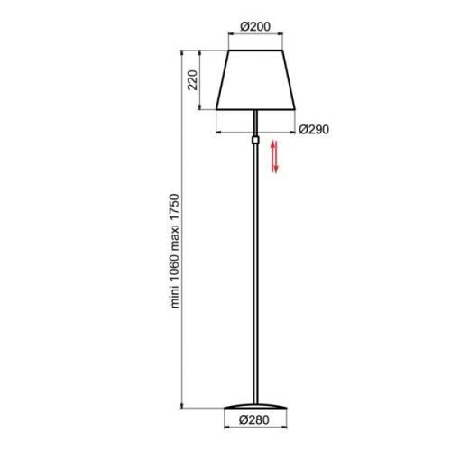 Aluminor Store golvlampa, aluminium/mullvadsgrå