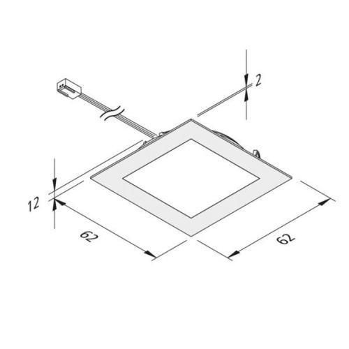 Hera LED-möbelinbyggnadslampa FAQ 58, stål, 3W, 4 000 K