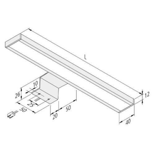 Hera LED utanpåliggande skåplampa Lugano 4 000K, 90 cm