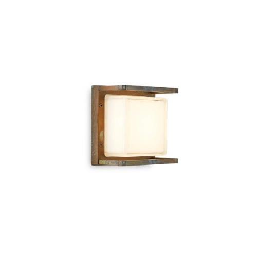 Moretti Luce LED-utomhusvägglampa Ice Cubic 3405, mässing antik