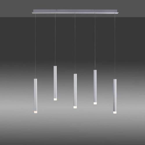 JUST LIGHT. LED-pendellampa Bruno, 5 lampor, aluminium