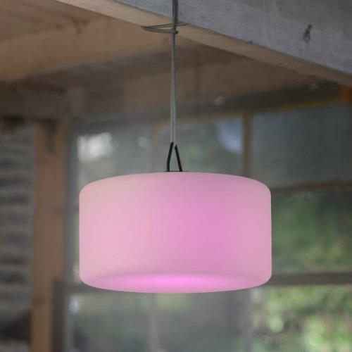 JUST LIGHT. LED-pendellampa Holly, batteridriven IP44, Ø 30 cm