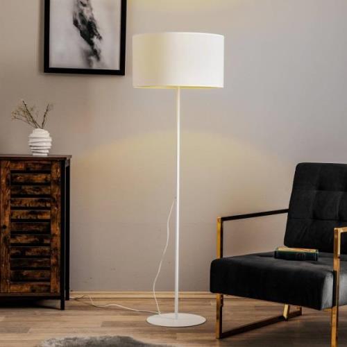 Duolla Golvlampa Roller, vit/guld, 145 cm hög