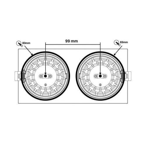 The Light Group SLC DL04 Square X2 LED-inbyggnadslampa svart