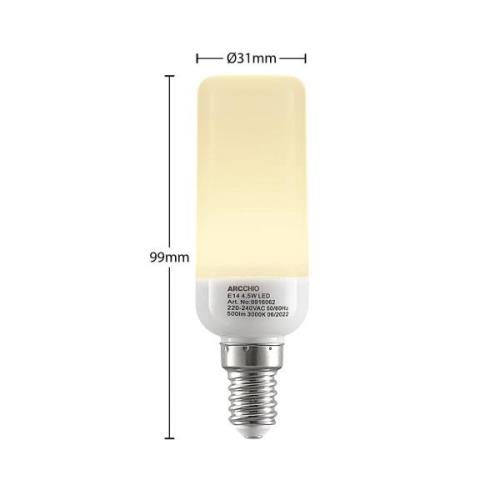 Arcchio LED-lampa i rörform E14 4,5W 3.000K