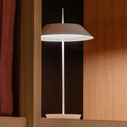 Vibia Mayfair Mini LED-bordslampa, batteri, vit