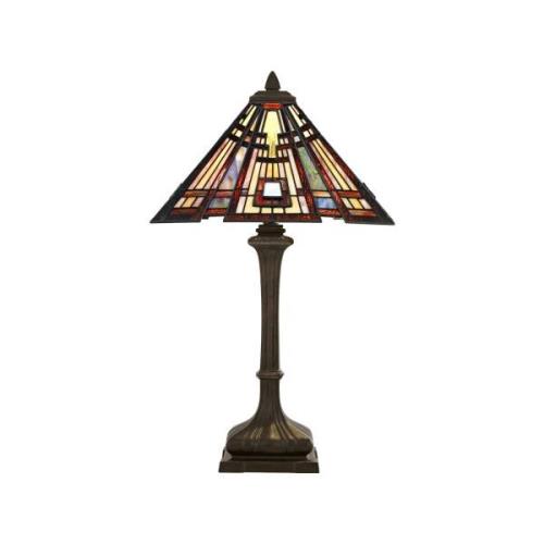 QUOIZEL Bordslampa Classic Craftsman i Tiffany-design