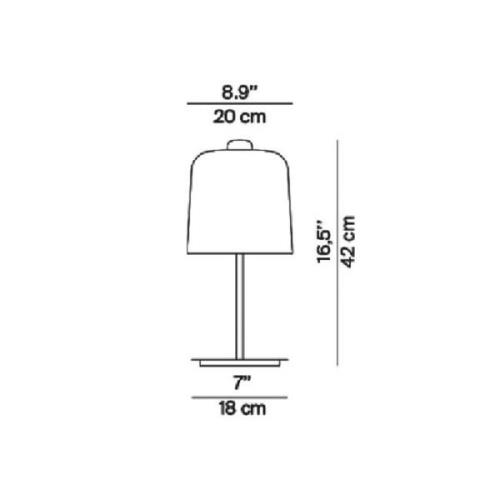 Luceplan Zile bordslampa mullvadsgrå, höjd 42 cm