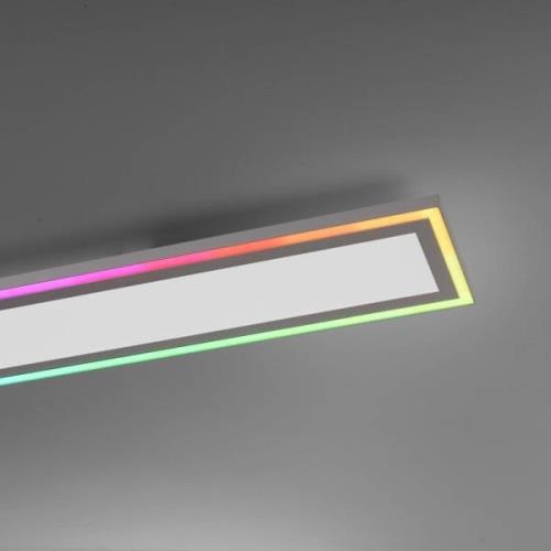 JUST LIGHT. LED-taklampa Edging, CCT + RGB, 100x18cm