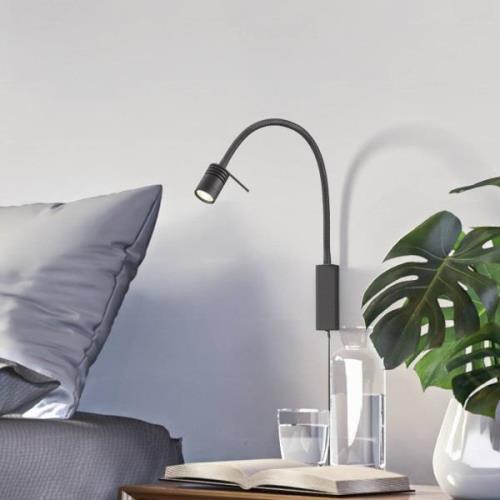 FISCHER & HONSEL LED-vägglampa Seng med flexibel arm