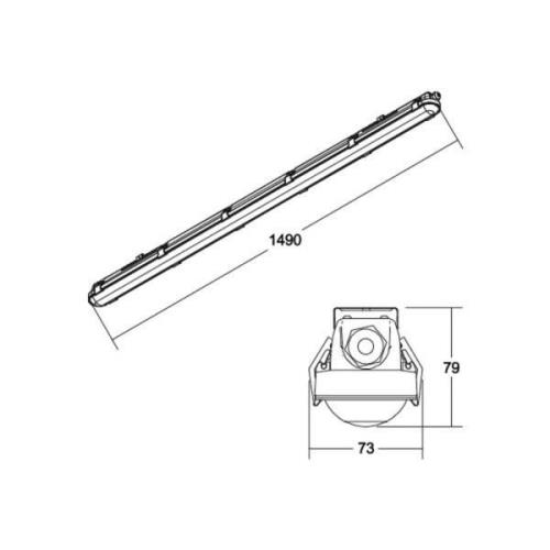 BRUMBERG Humid One våtrumslampa, 28 W, 149 cm