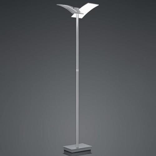 HELL LED-golvlampa Dual CCT, dimbar, nickel