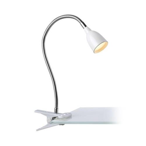 Markslöjd LED-klämlampa Tulip, vit