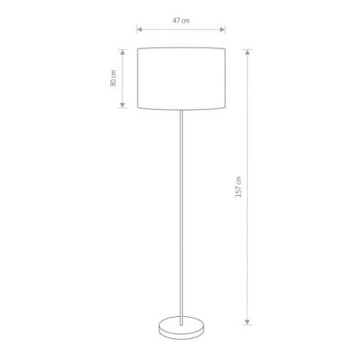 Nowodvorski Lighting Golvlampa Hotel, ecru/krom