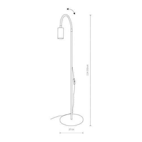 Nowodvorski Lighting Eye Flex golvlampa med flexibel arm, svart