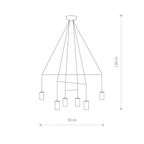 Nowodvorski Lighting Hänglampa Imbria, 6-ljus, längd 93cm, svart